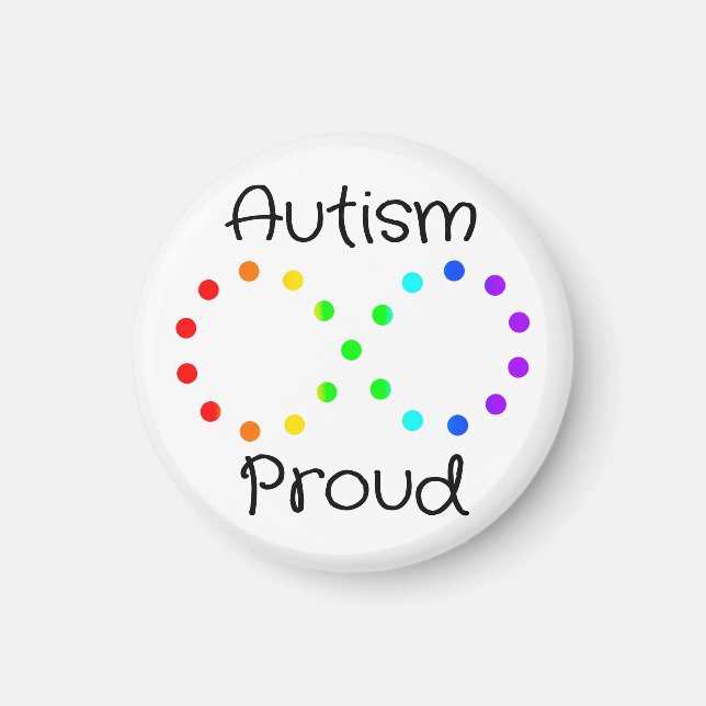 Imán Autismo Orgullosa Neurodiversidad Aceptación Arcoi (Frente)