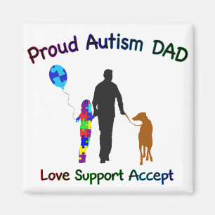 Imán Autismo papá con perro