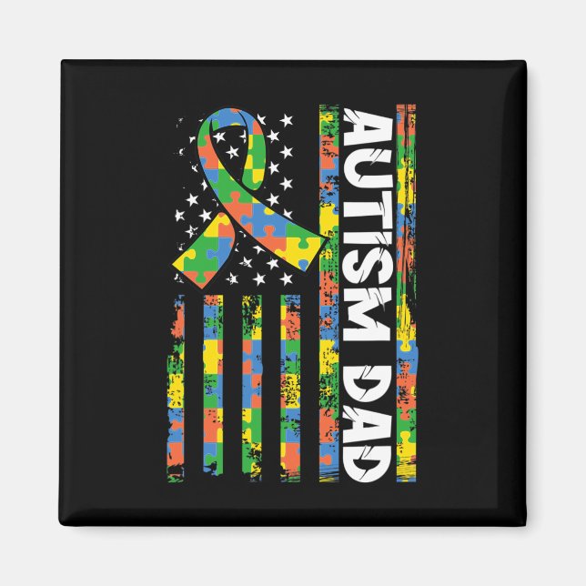 Imán Autismo Papá Discapacidades Mes Awarene (Frente)