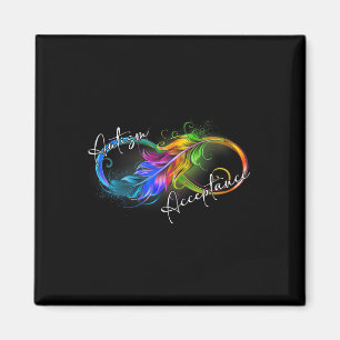 Imán Autismo Rojo en lugar de Infinito Símbolo Aceptaci