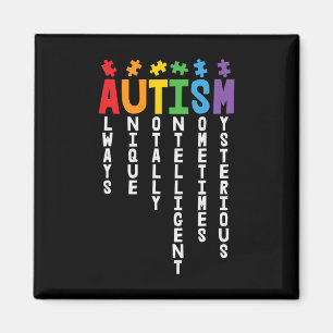 Imán Autismo Siempre Único Autismo Totalmente Inteligen