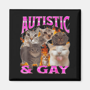 Imán Autista y gay divertido meme de gato gráfico pirat