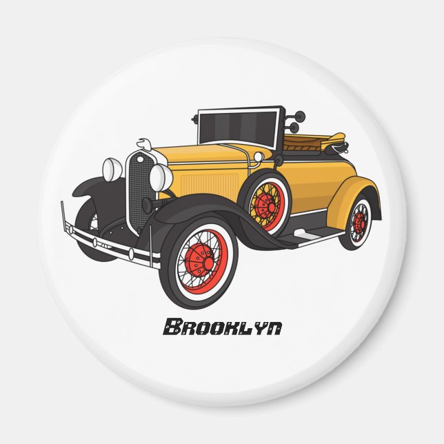 Imán Auto amarillo clásico 1931 (Frente)