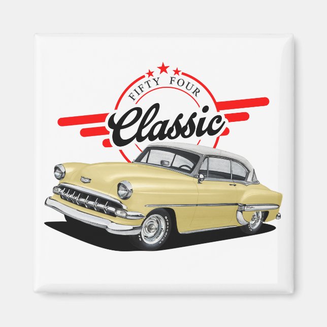 Imán Auto clásico amarillo (Frente)