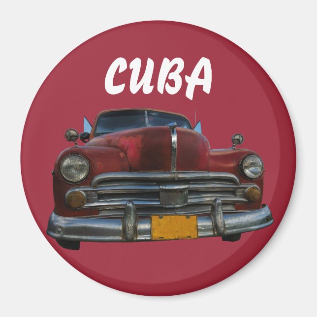 Imán Auto clásico americano en Vinales, Cuba (Frente)
