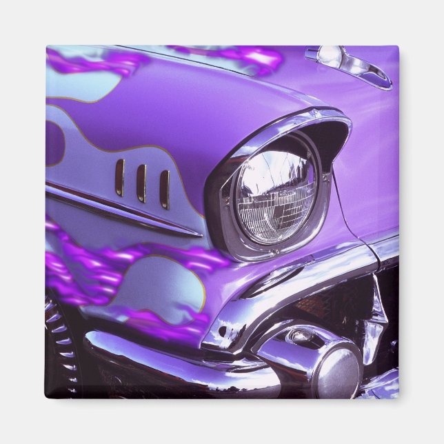 Imán Auto clásico: Chevrolet con capucha inflamante (Frente)