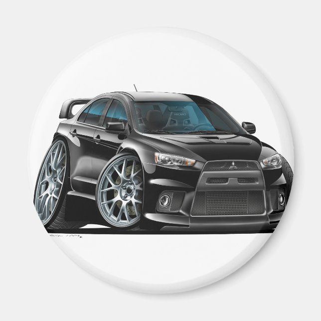 Imán Auto negro Mitsubishi Evo (Frente)