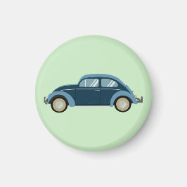 Imán auto retro azul fresco con escoria