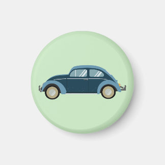 Imán auto retro azul fresco con escoria