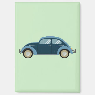 Imán auto retro azul fresco con escoria