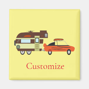 Imán Auto vintage y Camper Thunder_Cove