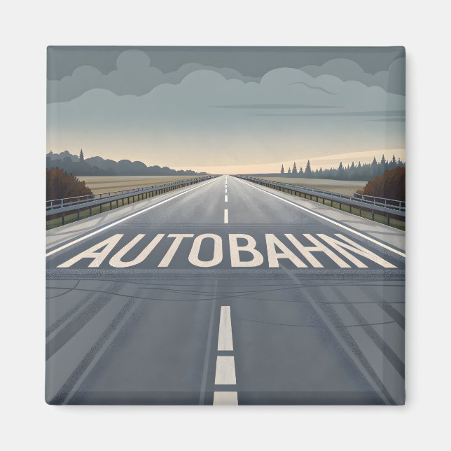 Imán Autobahn Infinite Road Perspective Art (Frente)