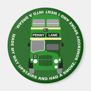 Imán Autobús de doble decker Green Liverpool Vintage 60