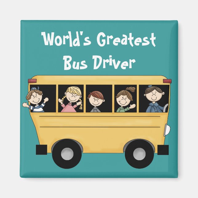 Imán Autobús escolar ~ El mejor conductor de autobús de (Frente)