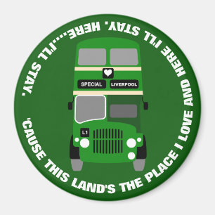 Imán Autobús verde del autobús de dos pisos de