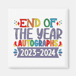 Imán Autógrafos de Fin de Año 2024 Último Día de Escuel