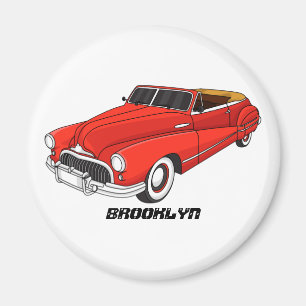 Imán Automóvil rojo clásico de 1948
