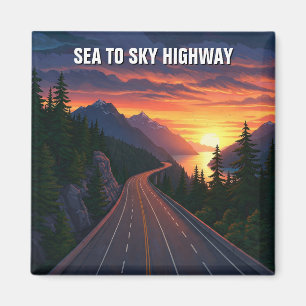 Imán Autopista de Sea to Sky Vancouver Canadá Sunset Tr