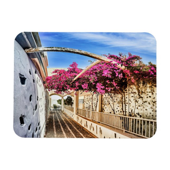 Imán Autopista escénico de Santorini, Grecia (Horizontal)