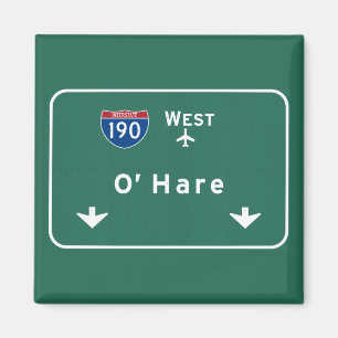 Imán Autopista Illinois del aeropuerto I-190 W de