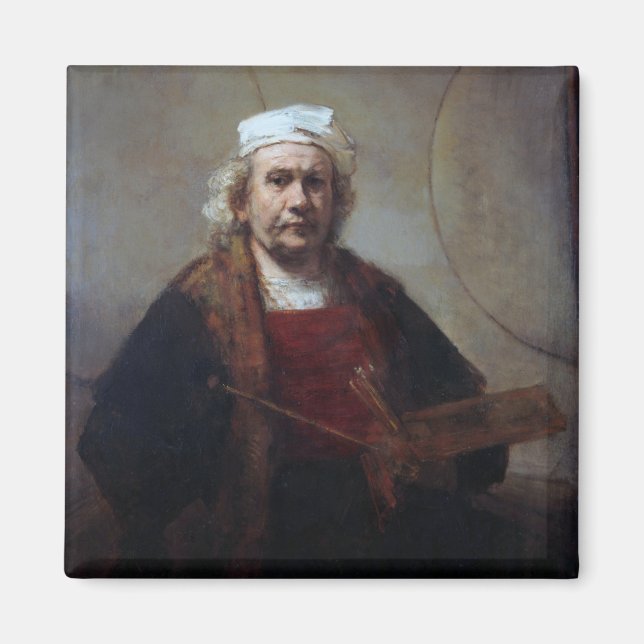 Imán Autoretrato con dos círculos, Rembrandt (Frente)