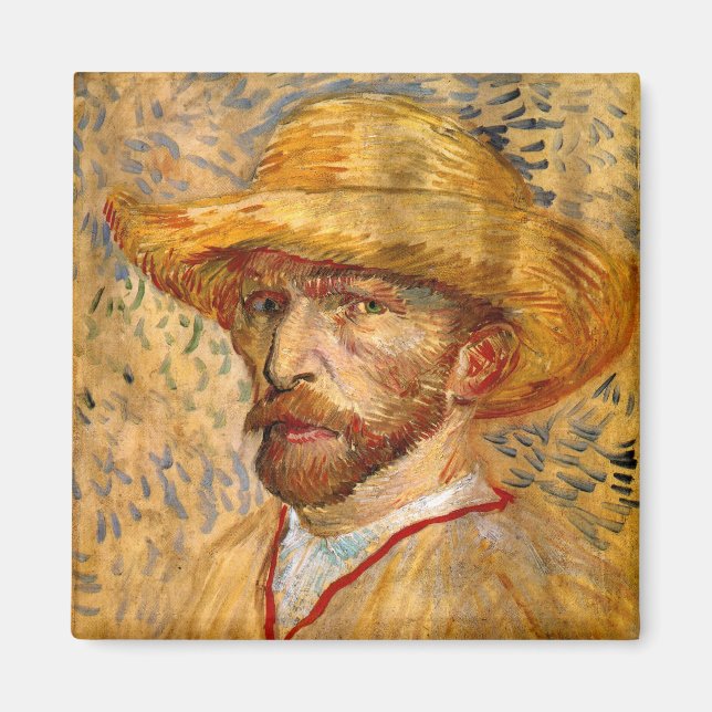 Imán Autoretrato con Gorra de paja, Vincent Van Gogh (Frente)