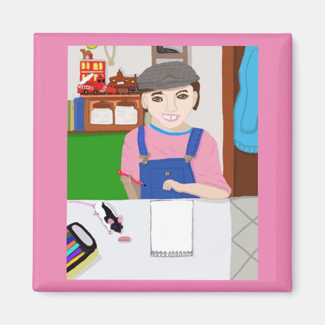 Imán Autoretrato con Herman Rat 🐀 (Frente)