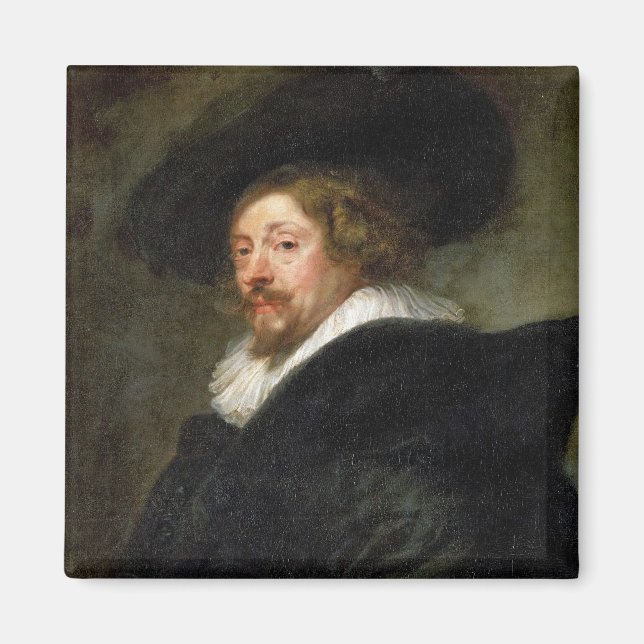 Imán Autoretrato pintura al óleo de Peter Paul Rubens (Frente)