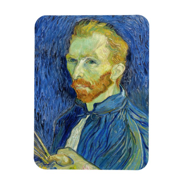 Imán Autorretrato con paleta de Vincent van Gogh (Vertical)