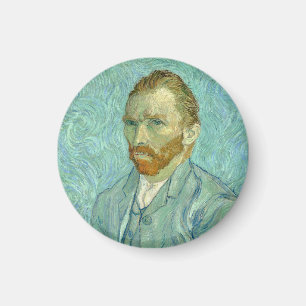 Imán Autorretrato de Vincent Van Gogh con fondo azul