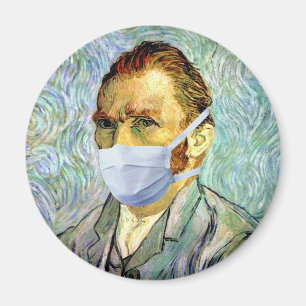 Imán Autorretrato de Vincent Van Gogh con máscara burlo