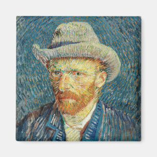 Imán Autorretrato de Vincent Van Gogh con sombrero de f