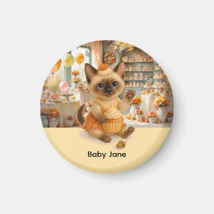 Imán Autumn Baby Shower para los amantes del gato