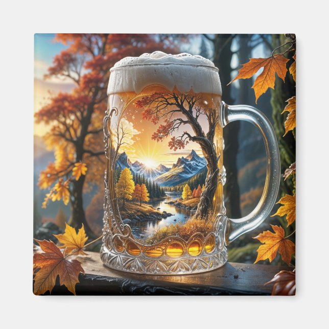 Imán Autumn Beer Mug Magnet (Frente)