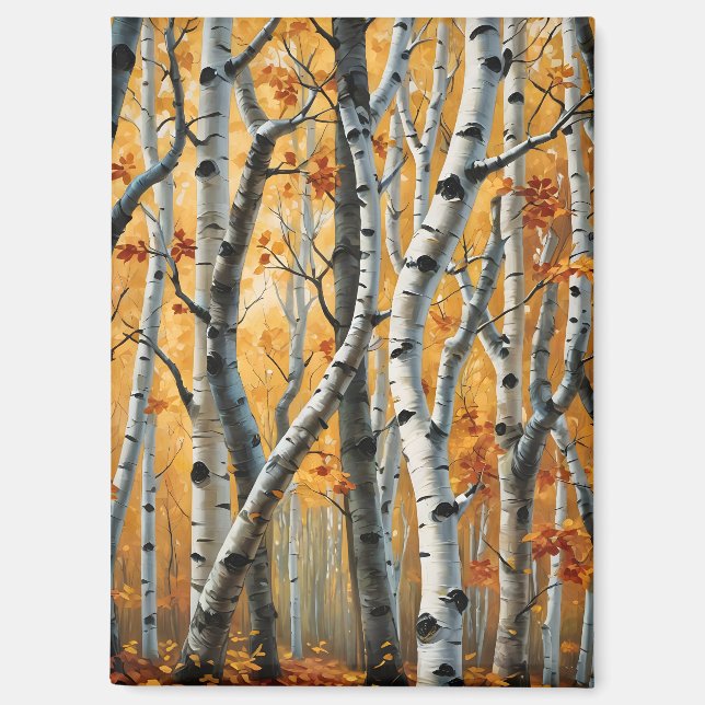 Imán Autumn Birch Trees Magnet (Anverso)