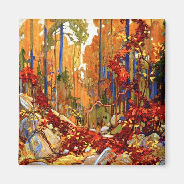 Imán Autumn Garland, hermosa pintura de Tom Thomson, (Frente)