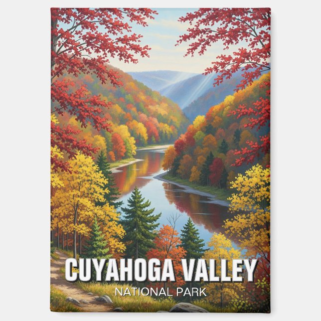 Imán Autumn in Cuyahoga Valley National Park Ohio (Anverso)
