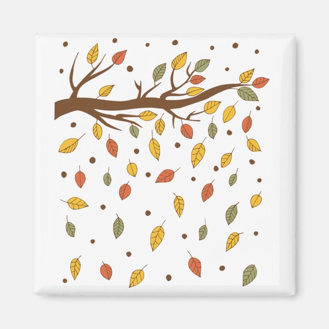 Imán autumn isolated blade branch (Frente)