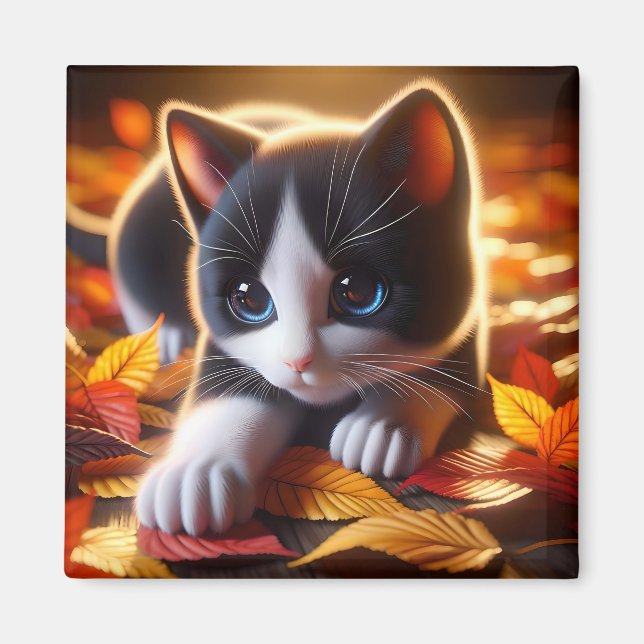 Imán Autumn Kitten Magnet (Frente)
