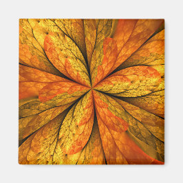 Imán Autumn Plant, Modern Abstract Fractal Art Leaf