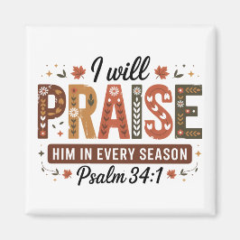 Imán Autumn Psalm 34:1 Magnet