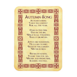 Imán Autumn Song Red Art Thankending Poem Magnet