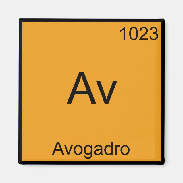 Imán Av - Avogadro Divertido Elemento Química Símbolo T (Frente)