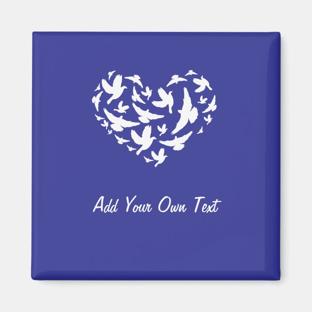 Imán Ave Blue Fridge Magnet Añadir texto y personalizar (Frente)