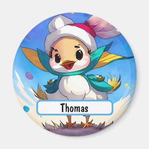 Imán Ave Cuta Con Nombre De Personalizable