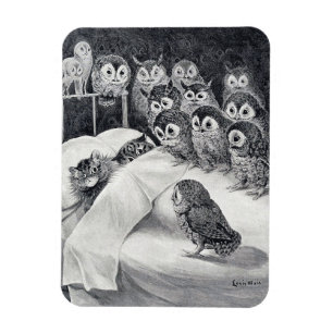 Imán Ave De Búho Nocturno De Gatos, Louis Wain