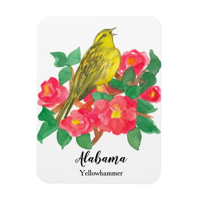 Imán Ave del estado de Alabama Yellowhammer (Vertical)