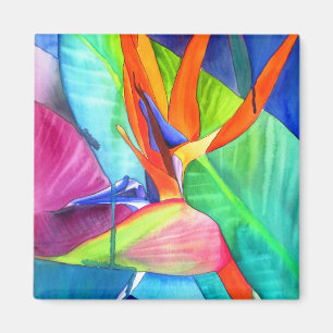 Imán Ave del Paraíso Strelitzia flor arte tropical