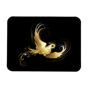 Imán Ave dorada sobre fondo negro