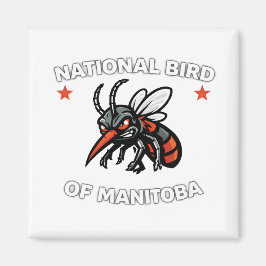 Imán Ave Nacional de Manitoba Mosquito Divertido 2" Cua